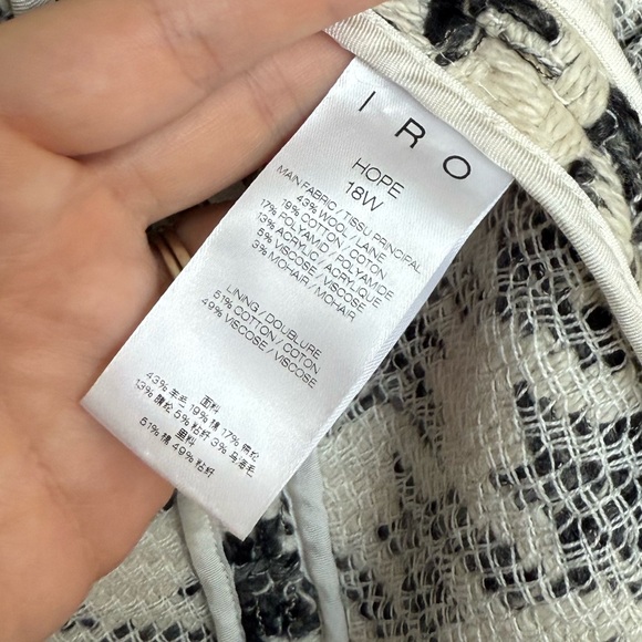 IRO Tweed Houndstooth Jacket Small Black and White - Picture 4 of 9